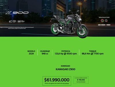 Ofertas de Carros, Motos y Repuestos en Puerto Wilches | Oferta Especial Kawasaki de Kawasaki | 16/9/2024 - 16/10/2024