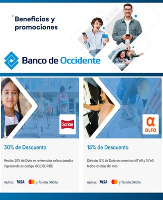 Ofertas de Bancos y Seguros en Medellín | Beneficios y Promociones Banco de Occidente de Banco de Occidente | 5/7/2023 - 30/9/2023