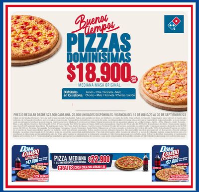 Ofertas de Restaurantes en Santa Marta | Promociones de Domino's Pizza | 4/8/2023 - 30/9/2023