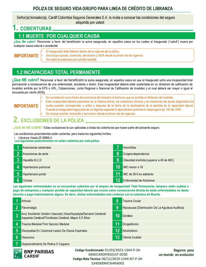 Catálogo Credivalores en Cúcuta | Condiciones Generales Libranza | 15/8/2023 - 28/2/2025