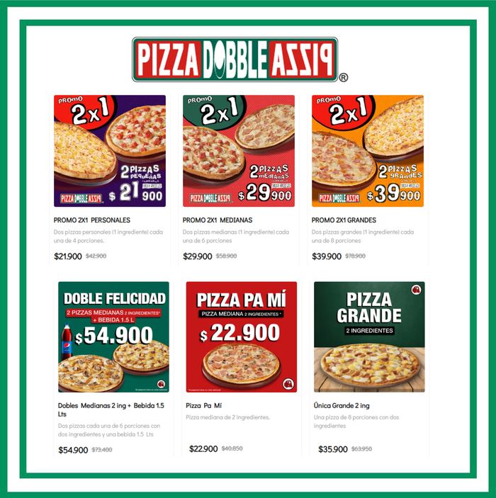 Catálogo Pizza Doble Pizza | Promociones | 27/8/2023 - 30/9/2023