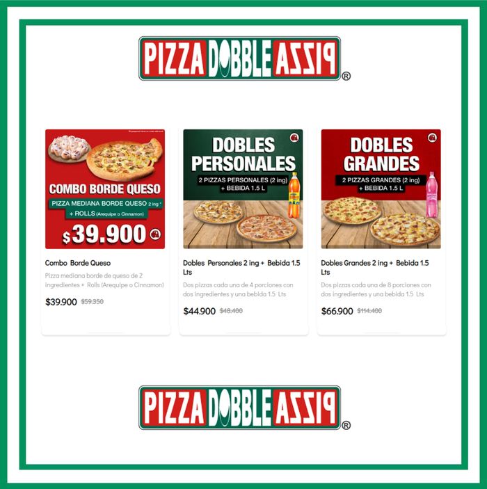 Catálogo Pizza Doble Pizza | Promociones | 27/8/2023 - 30/9/2023