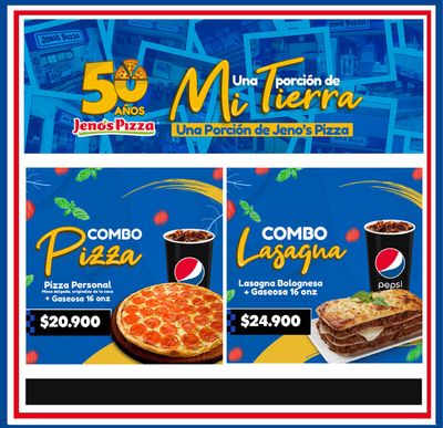 Ofertas de Restaurantes en Santa Marta | Promociones de Jeno's Pizza | 9/9/2023 - 29/9/2023