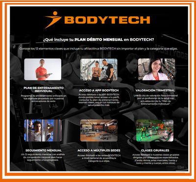 Catálogo Bodytech | Plan Debito Mensual | 13/9/2023 - 31/10/2023