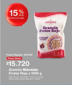 Oferta de Granola Frutos Rojo por $15720 en Makro