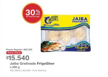 Oferta de Frigogher  - Jaiba Gratinada por $15540 en Makro