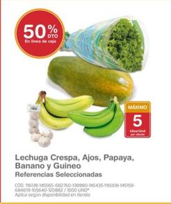 Oferta de Lechuga Crespa, Ajos, Papaya, Banano Y Guineo en Makro