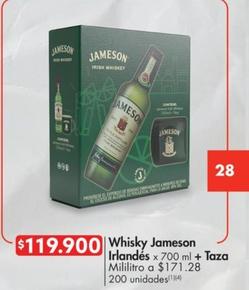 Oferta de Whisky Irlandes + Taza por $119900 en Metro