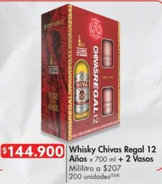Oferta de Whisky 12 Anos + 2 Vasos por $144900 en Metro