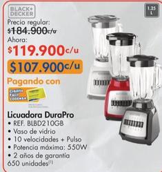 Oferta de Licuadora DuraPro por $119900 en Metro
