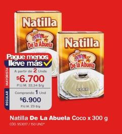 Oferta de Natilla Coco x 300 g por $6900 en Makro