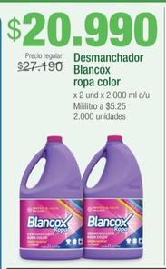 Oferta de Blancox - Desmanchador Ropa Color por $20990 en Jumbo
