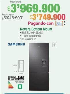 Oferta de Samsung - Nevera Bottom Mount por $3969900 en Jumbo