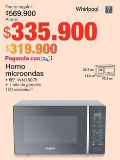 Oferta de Whirlpool - Horno Microondas por $335900 en Metro