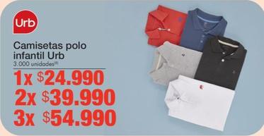 Oferta de Urb - Camisetas Polo Infantil por $24990 en Metro