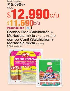 Oferta de Rica - Combo (Salchichon + Mortadela Mixta) por $12990 en Metro