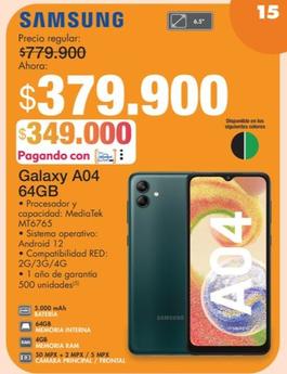 Oferta de Samsung - Galaxy A04 64Gb por $379900 en Metro