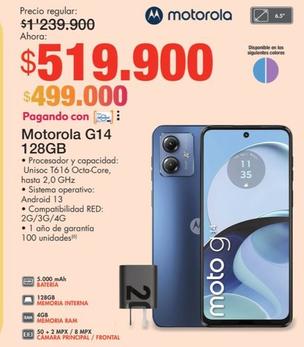 Oferta de Motorola - G14 128Gb por $519900 en Metro