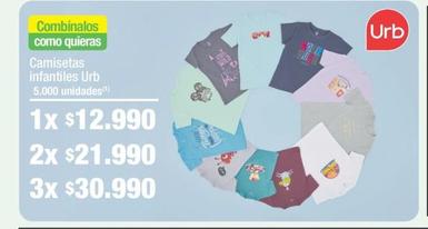 Oferta de Urb - Camisetas Infantiles por $12990 en Jumbo