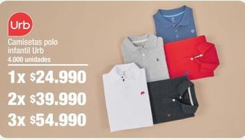 Oferta de Urb - Camisetas Polo Infantil por $24990 en Jumbo