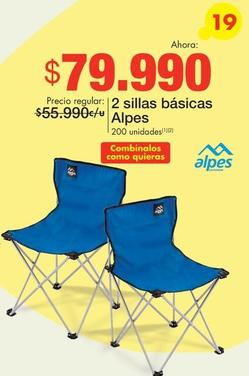 Oferta de Alpes - 2 Sillas Basicas por $79990 en Metro
