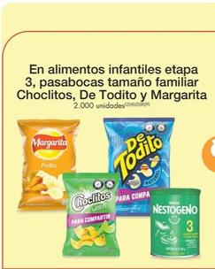 Oferta de Margarita - En Alimentos Infantiles Etapa 3, Pasabocas Tamano Familiar Choclitos , De Todito en Metro