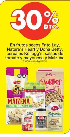 Oferta de Maizena - En Frutos Secos Frito Lay , Nature's Heart Y Dona Betty , Cereales Kellogg's , Salsas De Tomate Y Mayonesa en Metro