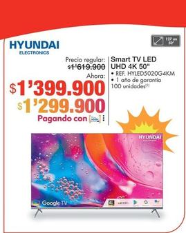 Oferta de Hyundai - Smart Tv LEd UHD 4K 50" por $1399900 en Metro