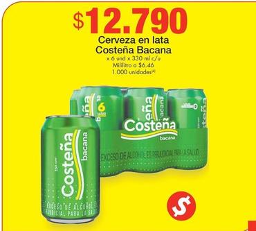 Oferta de Costeña - Cerveza En Lata Bacana por $12790 en Metro
