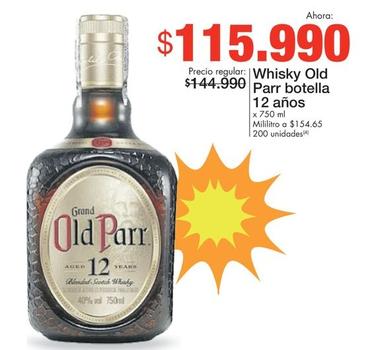 Oferta de Old Parr - Whisky Botella 12 Anos por $115990 en Metro