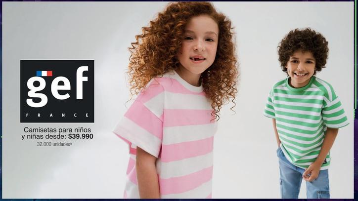 Oferta de Gef France - Camiseta Pana Niños Y Niñas Desde por $39990 en Jumbo