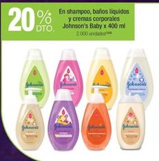 Oferta de Johnson's - En Shampoo, Banos Liquidos Y Cremas Corporales Baby X 400 Ml en Jumbo