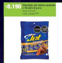 Oferta de Jet - Chocolate Relleno Caramelo X 18 Und X 6 G C/u por $8190 en Jumbo