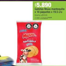 Oferta de Muuu - Galletas Mantequilla X 18 Paquetes X 19.5 C/U por $5890 en Jumbo