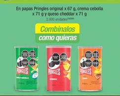 Oferta de Pringles - En Papas Original X 67 G, Crema Cebolla X 71 G Y Queso Cheddar X 71 G en Jumbo