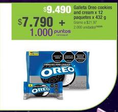 Oferta de Oreo - Galleta Cookies And Cream X 12 Paquetes X 432 G por $9490 en Jumbo