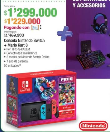Oferta de Nintendo - Consola Switch + Mario Kart 8 por $1299000 en Jumbo