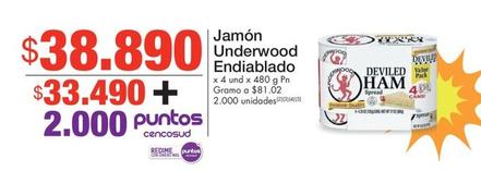 Oferta de Jamón Underwood Endiablado por $38890 en Metro