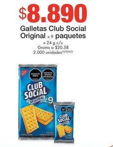 Oferta de Club Social - Galletas Original Paquetes por $8890 en Metro