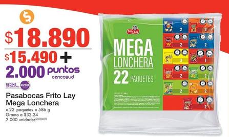 Oferta de Frito Lay - Pasaboncas Mega Lonchera por $18890 en Metro