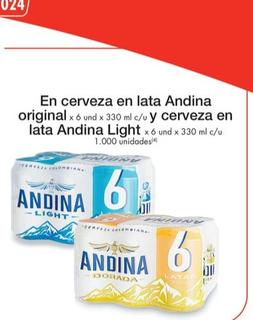 Oferta de Andina - En Cerveza En Lata Original Y Cerveza En Lata Light en Metro
