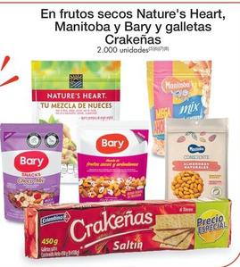 Oferta de Bary - En Frutos Secos Nature's Heart , Manitoba Y Galletas Crakenas en Metro