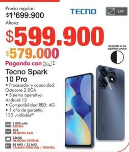 Oferta de Tecno - Spark 10 Pro por $599900 en Metro