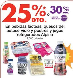Oferta de Alpina - En Bebidas Lacteas , Quesos Del Autoservicio Y Postres Y Jugos Refrigerados en Metro