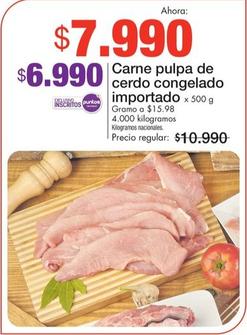 Oferta de Carne Pulpa De Cerdo Congelado Importado por $7990 en Metro