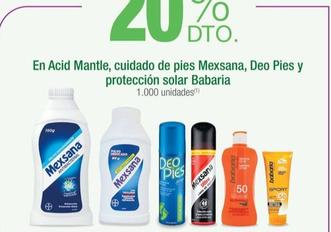 Oferta de Babaria - En Acid Mantle , Cuidado De Pies Mexsana , Deo Pies Y Proteccion Solar en Jumbo