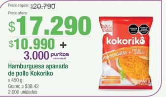 Oferta de Kokoriko - Hamburguesa Apanada De Pollo por $17290 en Jumbo