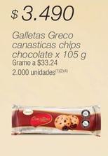 Oferta de Greco - Galletas Canasticas Chips Chocolate por $3490 en Jumbo