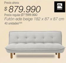 Oferta de M+ Design - Futon Ede Beige por $879990 en Jumbo