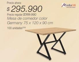 Oferta de Moduofi - Mesa De Comedor Color Germany 75 X 120 X 90 Cm por $295990 en Jumbo